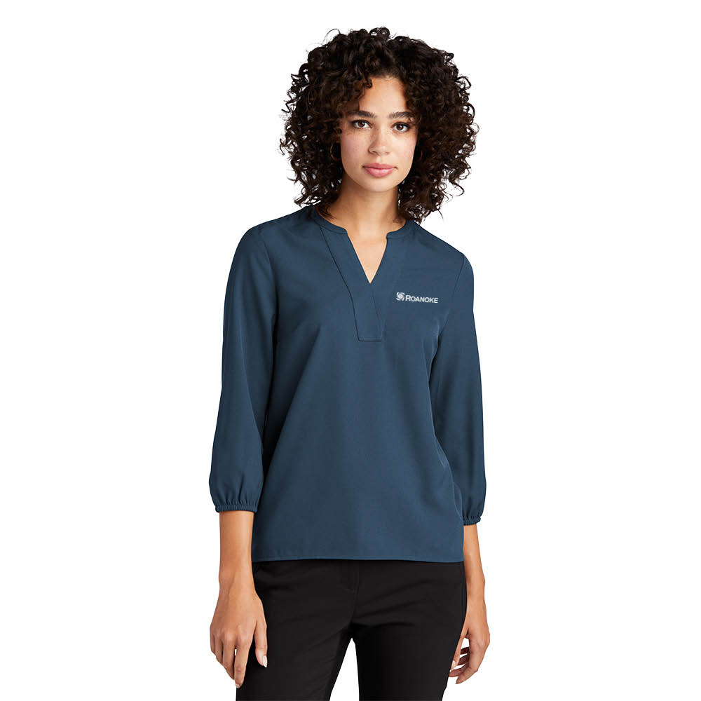 Roanoke - Mercer+Mettle Women's Stretch Crepe 3/4-Sleeve Blouse